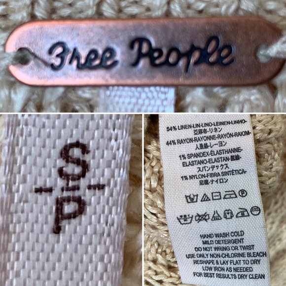 FREE PEOPLE Crazy In Love Off-Shoulder Boho Peasant Sweater S - Picture 10 of 10